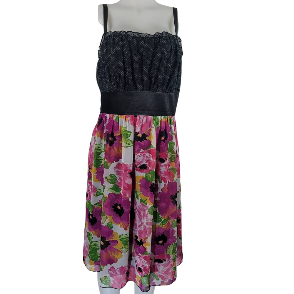 Torrid Vintage Label Black Polka Dot and Floral Vaction Summer Cruise Dress 16